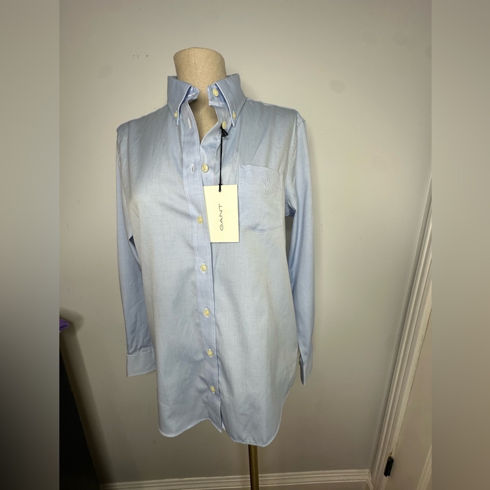 Gant Pinpoint Oxford Shirt - Light Blue